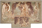 Fresko, Epitaph für Hugo von Montfort mit Marienkrönung und Stifterfiguren, aus der Burg Pfannberg bei Frohnleiten © Alte Galerie am Universalmuseum Joanneum, Graz / N. Lackner